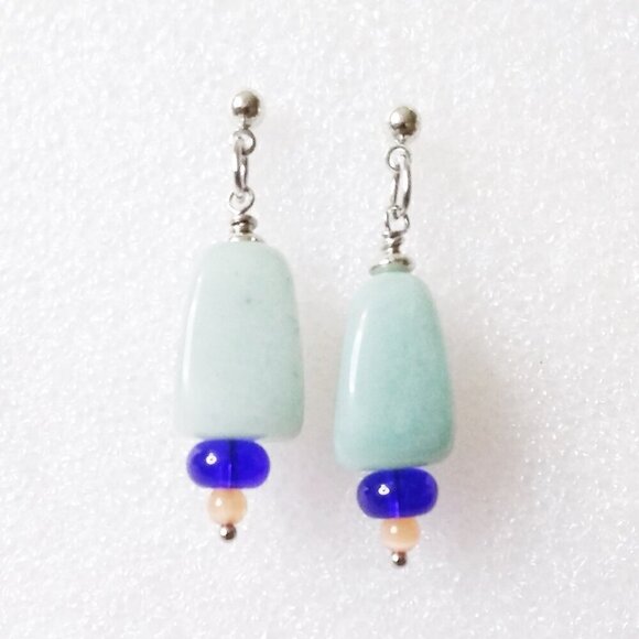 🍂🍁🍃 3/$25!!! Chunky Green Aventurine Earrings - Good Luck + Prosperity Stone! - Picture 4 of 9